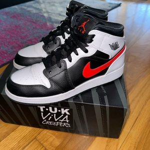 Jordan 1’s Black, white and red swoosh